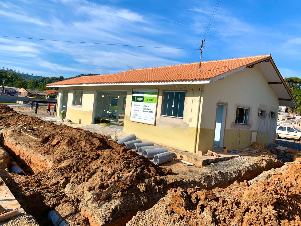 Retomam as obras na capela de Nereu Ramos em Jaraguá do Sul