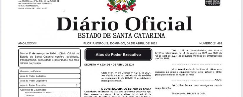 Governo de Santa Catarina prorroga medidas contra Covid-19 até 12 de abril Governo de Santa Catarina prorroga medidas contra Covid-19 até 12 de abril