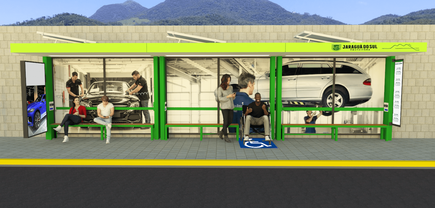 Em Jaraguá do Sul é sugerido concessão a empresas de espaços de publicidade em abrigos