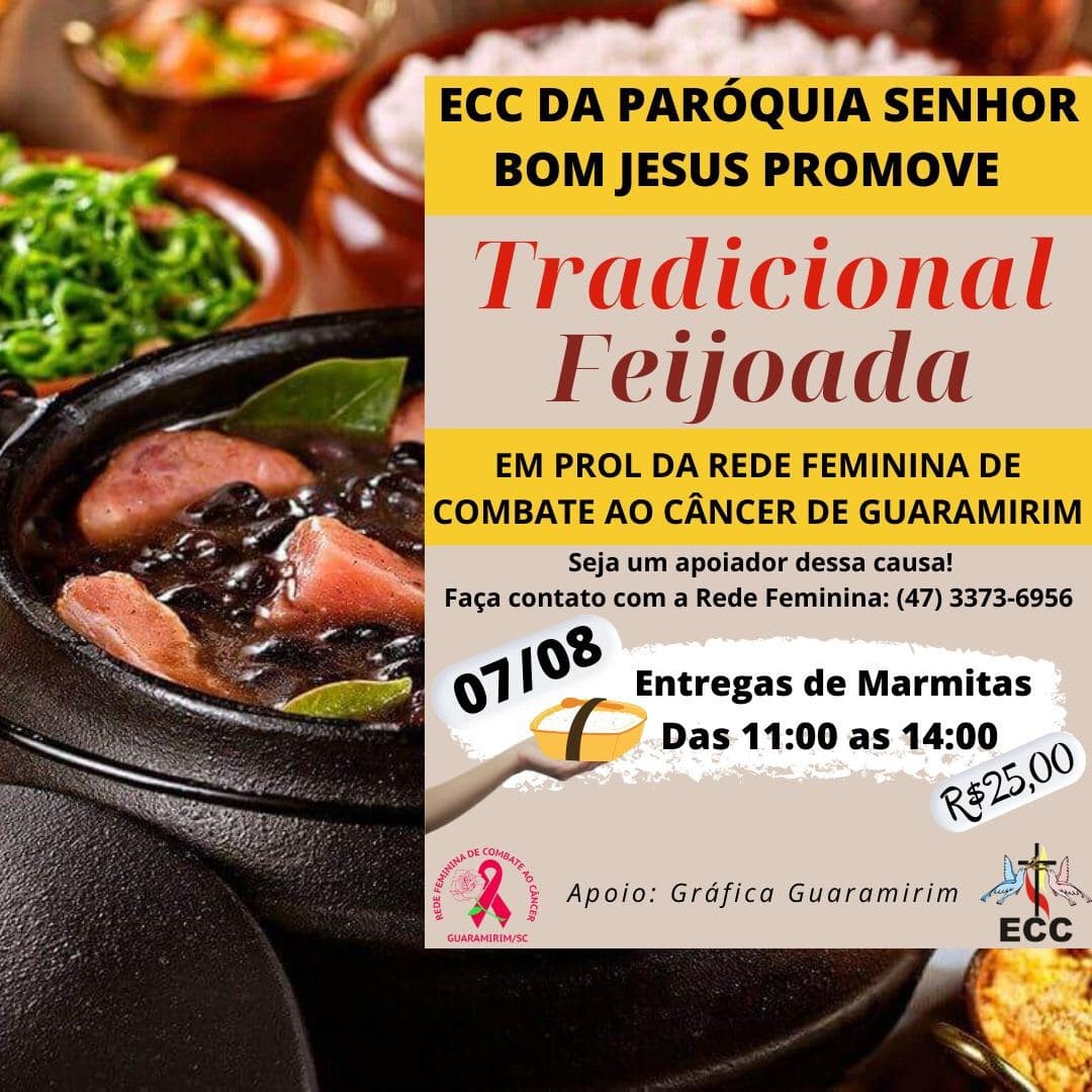 Feijoada em prol da Rede Feminina de Guaramirim é neste sábado