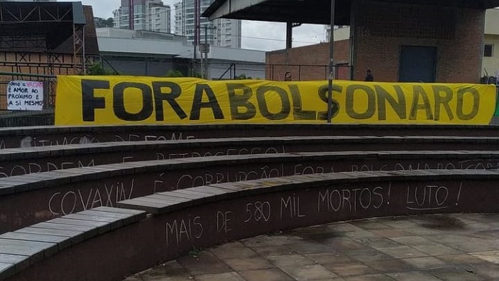 Manifestação contra governo Bolsonaro é registrada em Jaraguá do Sul
