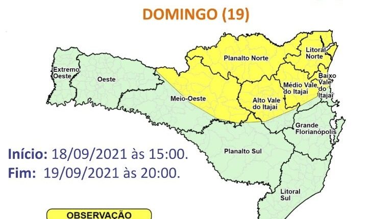 Defesa Civil emite alerta de temporal isolado para este fim de semana Defesa Civil emite alerta de temporal isolado para este fim de semana