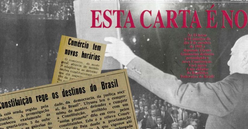 33 anos da Constituição Cidadã: Promulgação da Constituição é destaque em Jaraguá do Sul na época