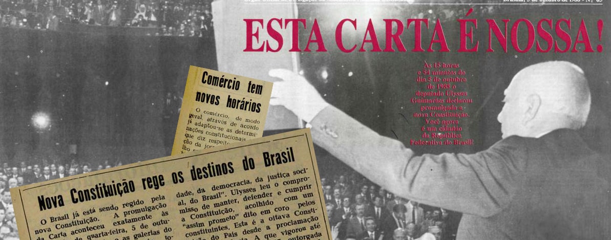 33 anos da Constituição Cidadã: Promulgação da Constituição é destaque em Jaraguá do Sul na época
