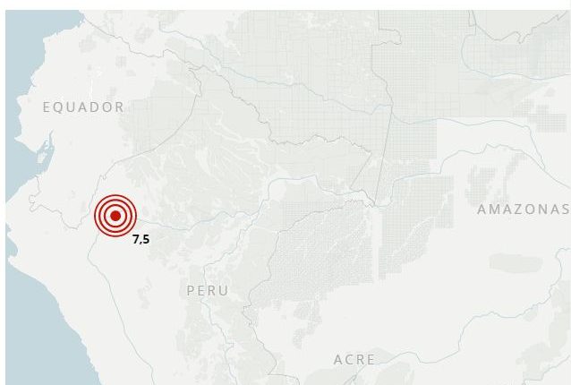Terremoto de magnitude 7,5 atinge região amazônica do Norte do Peru