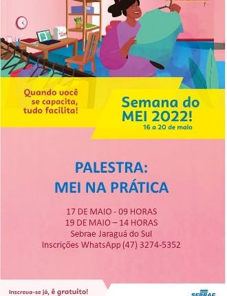 Palestra sobre formalização de MEIs acontece amanhã em Jaraguá Palestra sobre formalização de MEIs acontece amanhã em Jaraguá