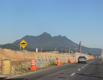 Obras do viaduto avançam na passagem entre Guamiranga e Avaí em Guaramirim