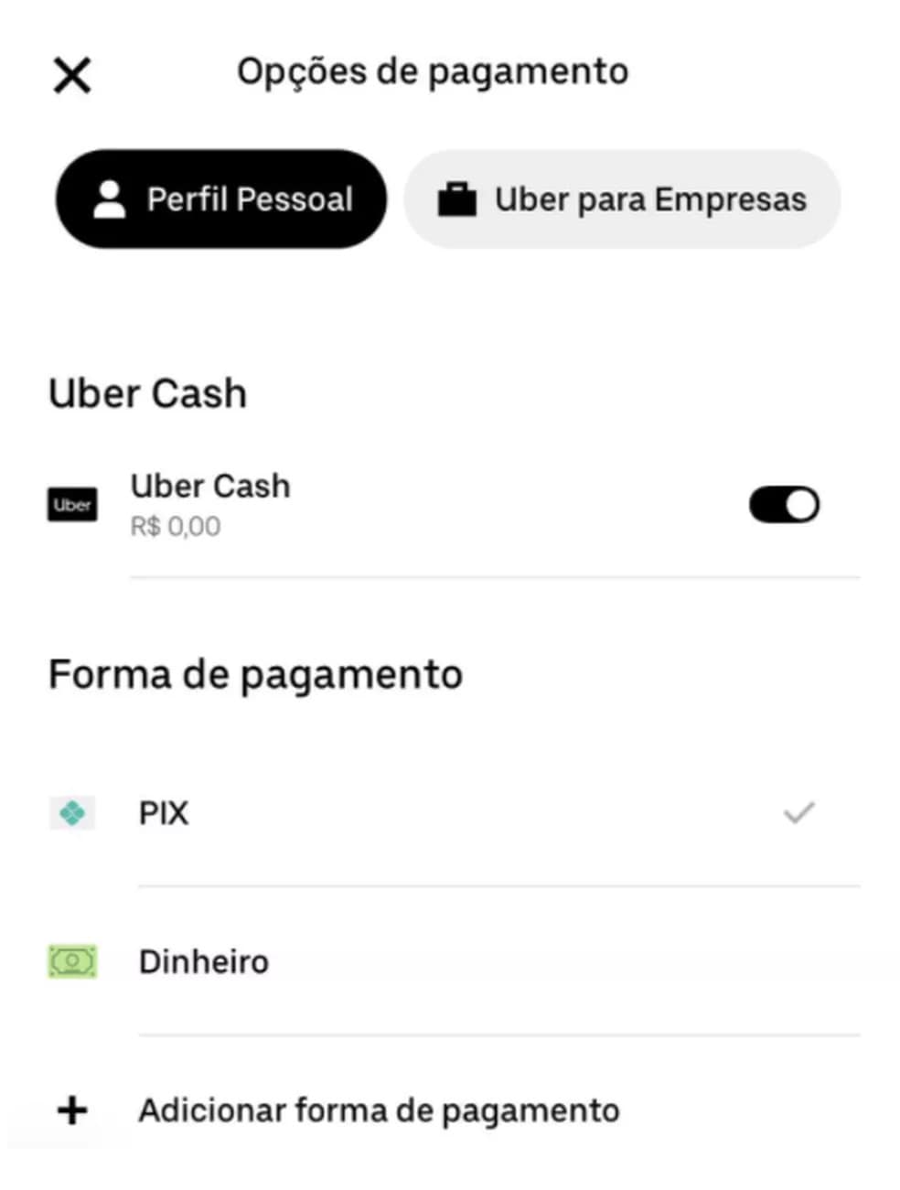 Uber passa a aceitar Pix com forma de pagamento em viagens de todo Brasil