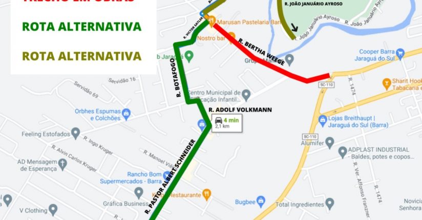 Treho da rua Bertha Weege estará parcialmente interditado neste fim de semana Treho da rua Bertha Weege estará parcialmente interditado neste fim de semana