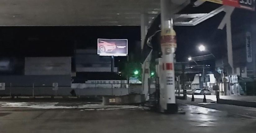 Bomba de combustível cai com ventania registrada em Jaraguá do Sul