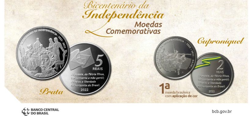 BC lança moeda colorida para celebrar bicentenário da Independência