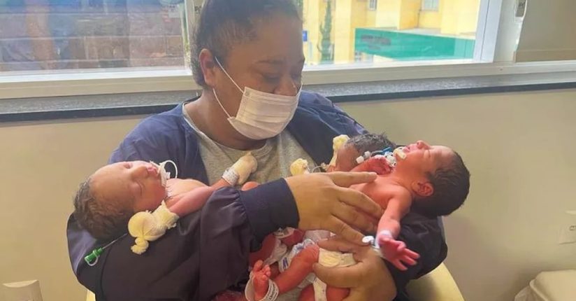 Mulher dá à luz a trigêmeos dez meses após ser mães de gêmeos em SC