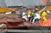 Morre motorista atingido por coluna de concreto durante passagem de ciclone em SC