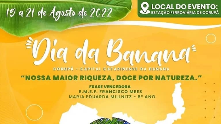 Dia da Banana volta a acontecer na estação ferroviária de Corupá após dois anos
