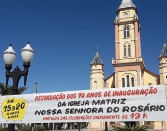 Setenta anos da igreja matriz são lembrados durante a semana em Jaraguá
