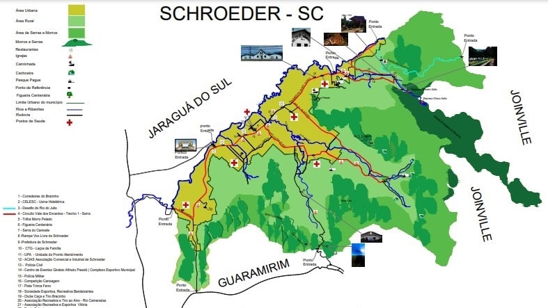 Praça central recebe novo mapa informativo de Schroeder