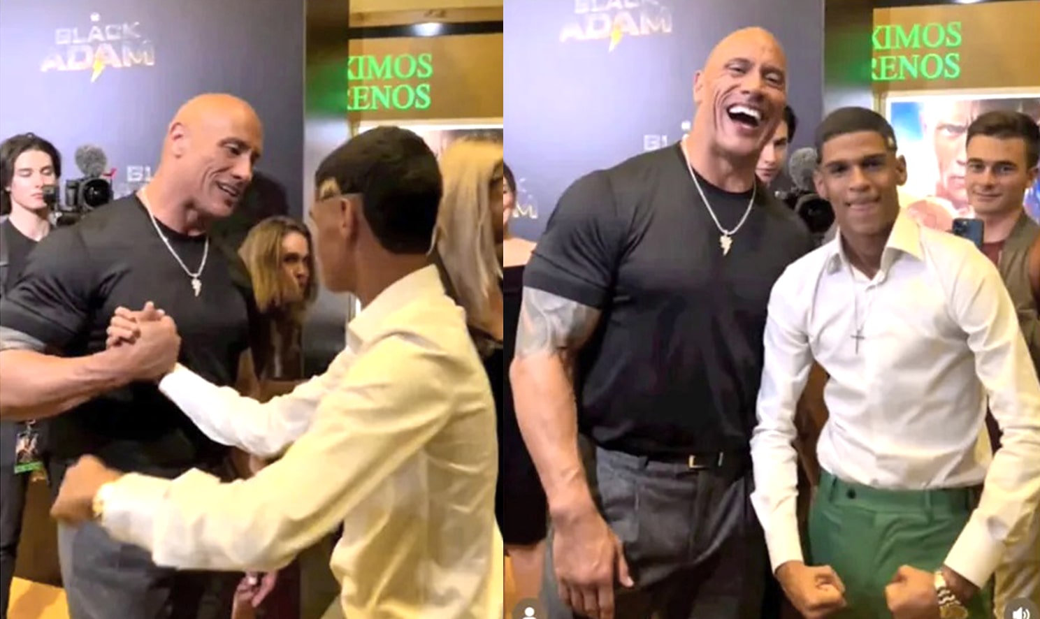 VÍDEO: Luva de Pedreiro se encontra com The Rock, ator e ex-lutador