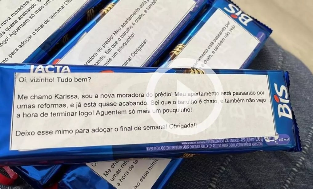 [VÍDEO]: Moradora de São José entrega doces para vizinhos para ‘compensar’ barulho em obra