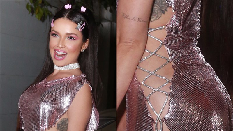 Juliette usa vestido aberto nas laterais e deixa algumas “partes” aparecerem