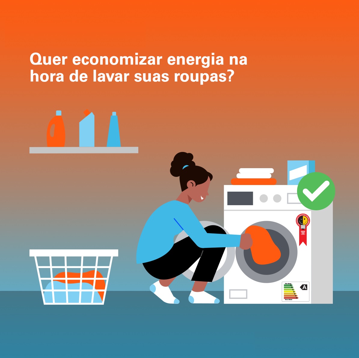 Você sabia que dá para economiar 50% do valor da  energia elétrica para lavar a roupa se a água estiver na temperatura correta?
