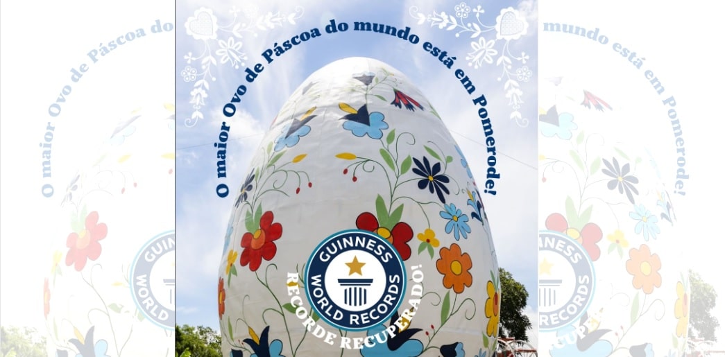 Pomerode (SC) conquista recorde de maior ovo decorado do mundo e agora terá dois registros no Guinness World Records