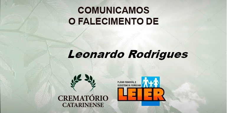 Plano Leier informa o falecimento de Leonardo Rodrigues