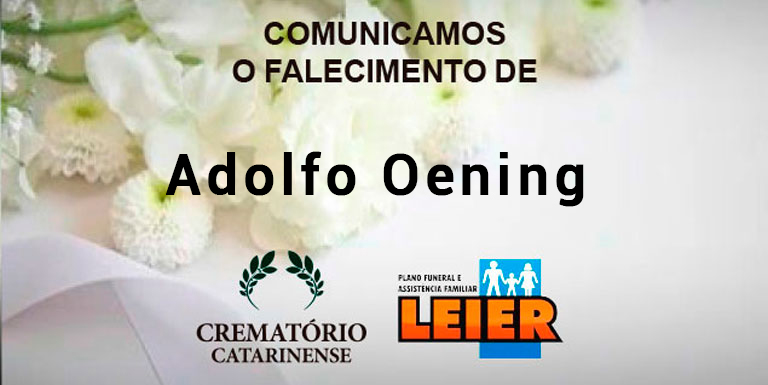 Plano Leier informa o falecimento de Adolfo Oening