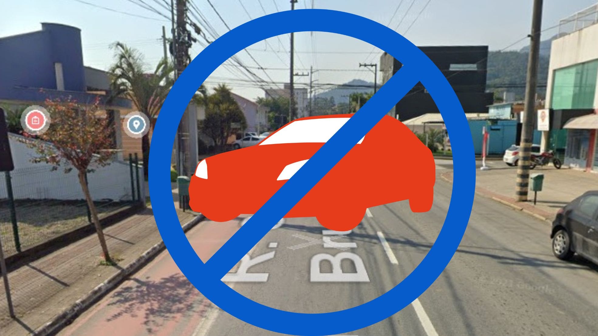 Interdição de pista na Rua Olívio Domingos Brugnago