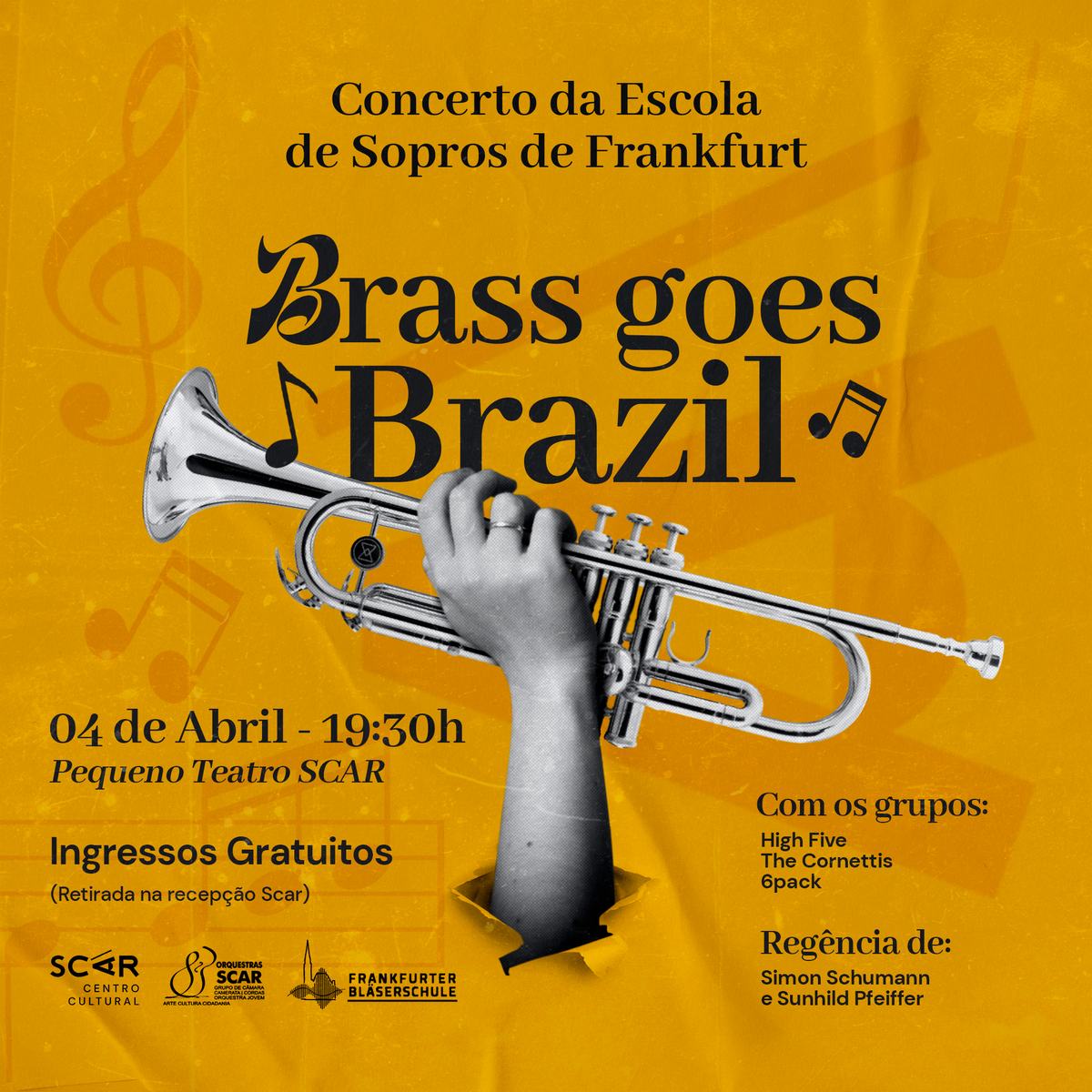 Escola de Sopros de Frankfurt se apresenta em abril na Scar