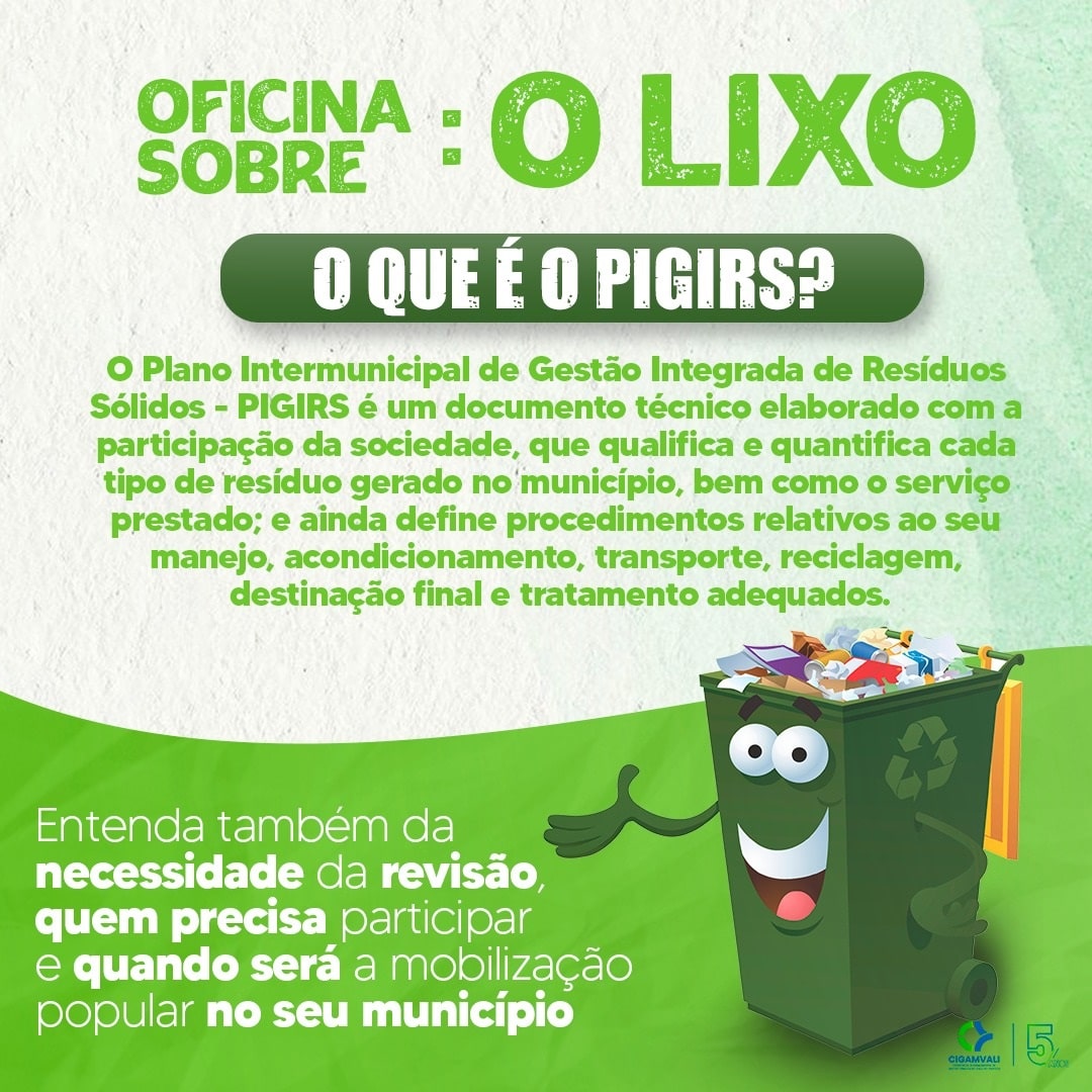 CIGAMVALI/PIGIRS  Municípios revisam esta semana seus planos de resíduos sólidos