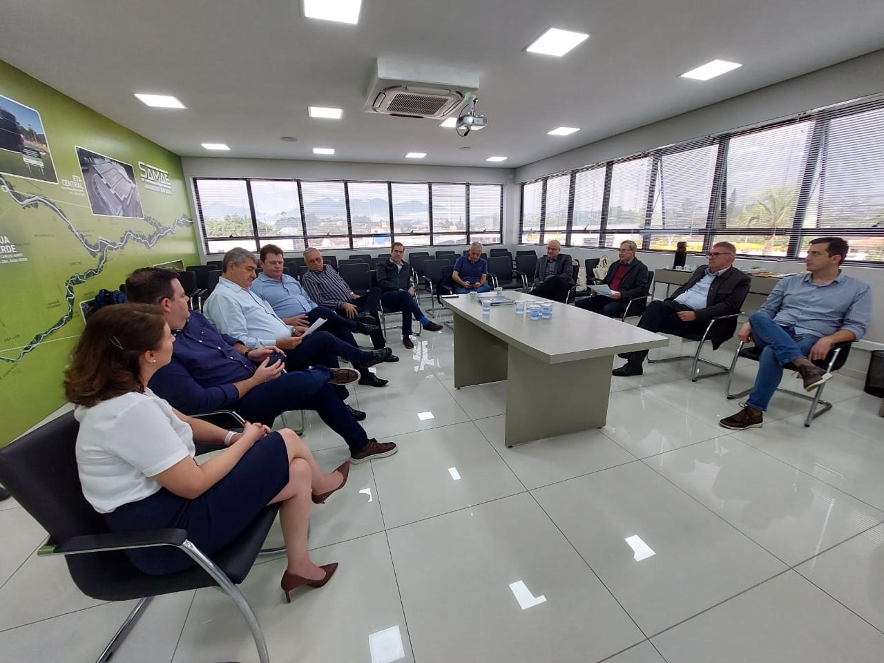 Município recebe dirigentes do BRDE para tratar sobre a ETE Centenário