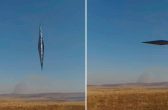 Imagens mostram Suposto OVNI em forma de flecha girando nos céus da Argentina