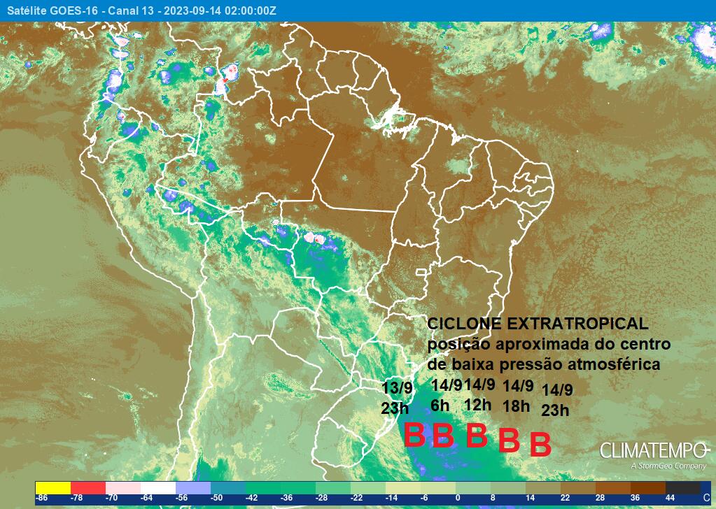 Ar polar entra no Sul e ciclone extratropical se afasta