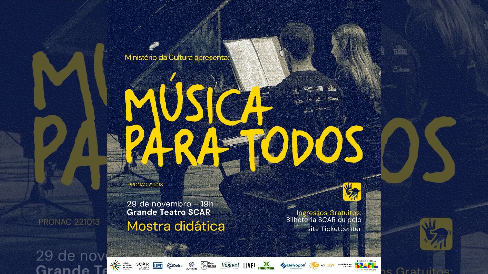 Mostra Didática dos alunos do projeto Música Para Todos acontece nesta quarta na SCAR