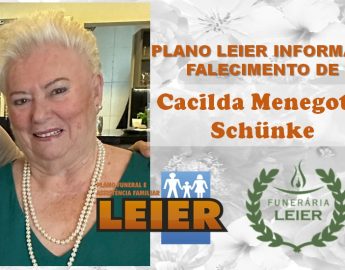 Plano Leier informa o falecimento de Cacilda Menegotti Schünke