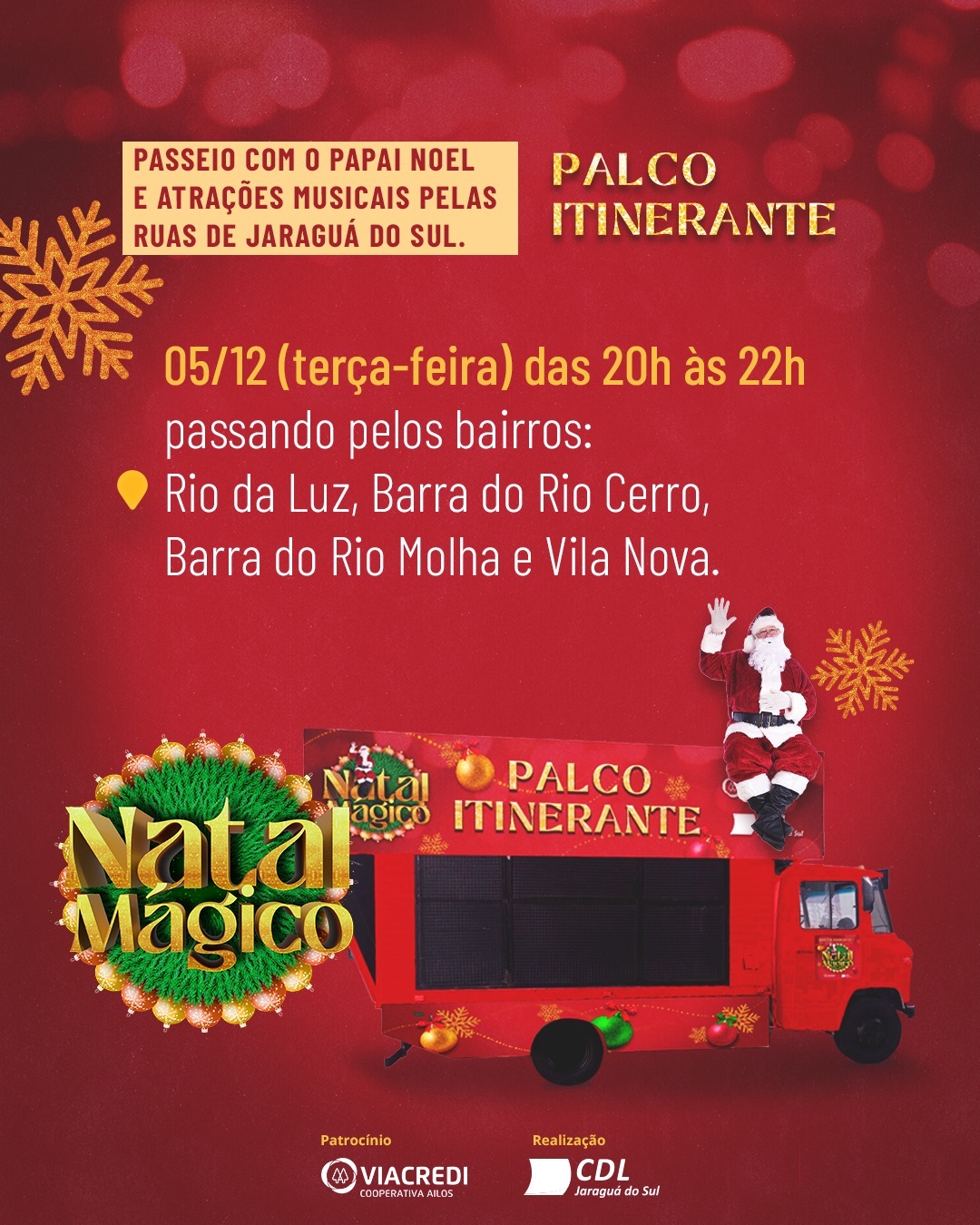 CDL inicia nesta terça-feira o palco itinerante com o Papai Noel