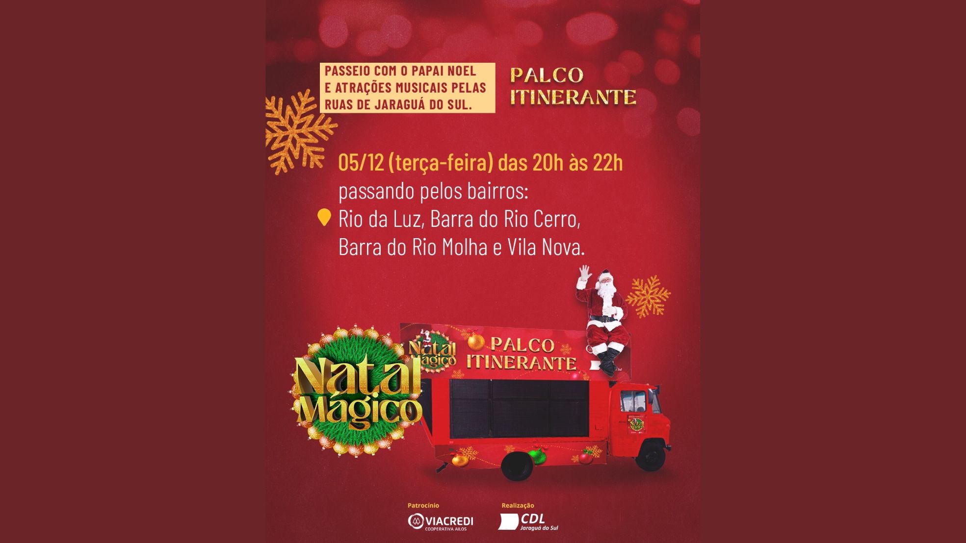 CDL inicia nesta terça-feira o palco itinerante com o Papai Noel