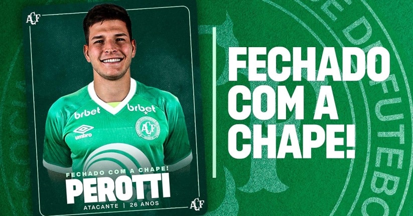 Futebol: Fechado com a Chape, atacante Perotti está de volta