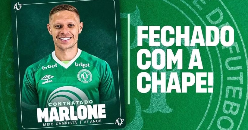Futebol: Chapecoense anuncia a contratação do meia Marlone