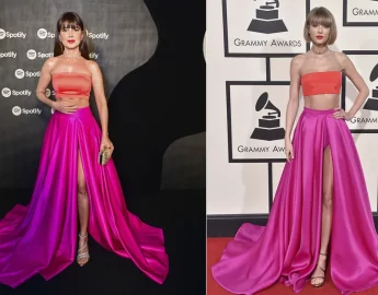 Paula Fernandes se inspira em look de Taylor Swift para evento de música em São Paulo