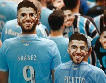 Futebol: Suárez se despede da torcida do Grêmio na Arena com homenagens, lágrimas, gol e vitória