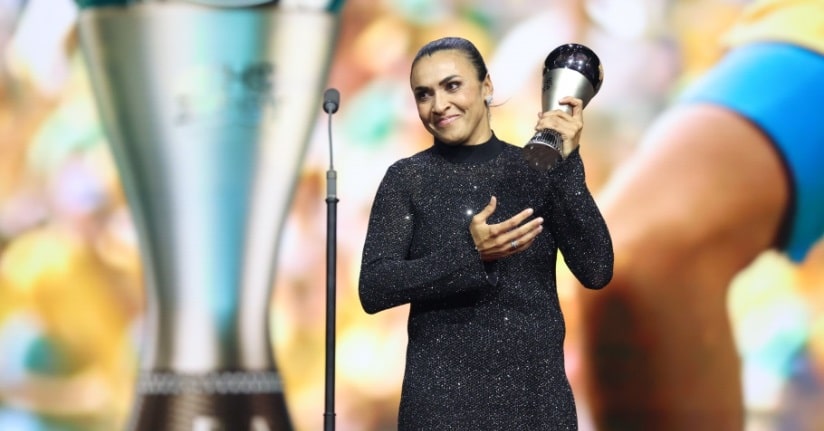 Futebol: Marta é a primeira jogadora imortalizada em cerimônia do FIFA The Best