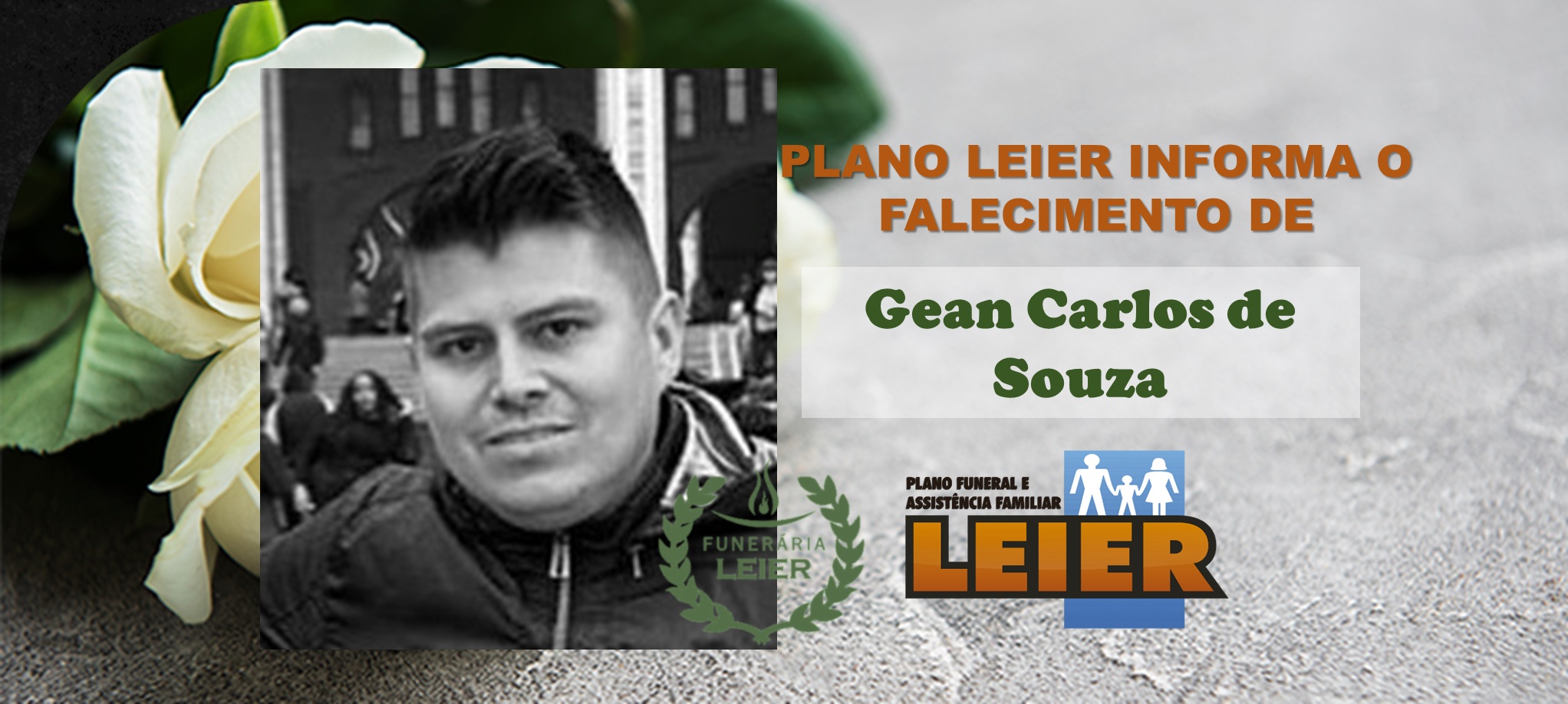 Plano Leier informa o falecimento de Gean Carlos de Souza