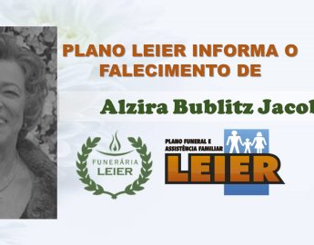 Plano Leier informa o falecimento de Alzira Bublitz Jacobi