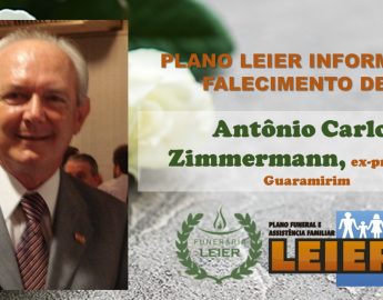 Plano Leier informa o falecimento de Antônio Carlos Zimmermann, ex-prefeito de Guaramirim