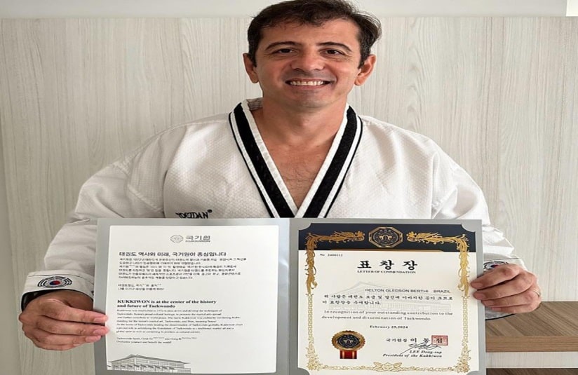 Taekwondo: Mestre de Jaraguá do Sul recebe certificado de honra da Confederação Brasileira
