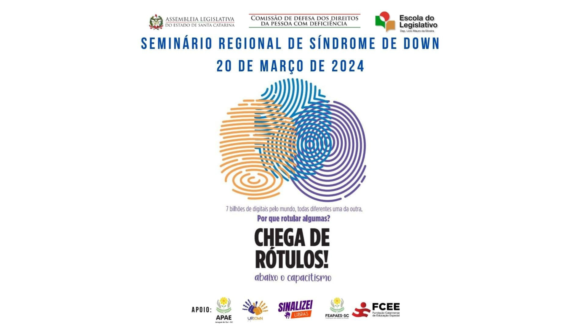 Jaraguá do Sul sedia etapa do Seminário Regional sobre Síndrome de Down nesta 4ª feira (20)