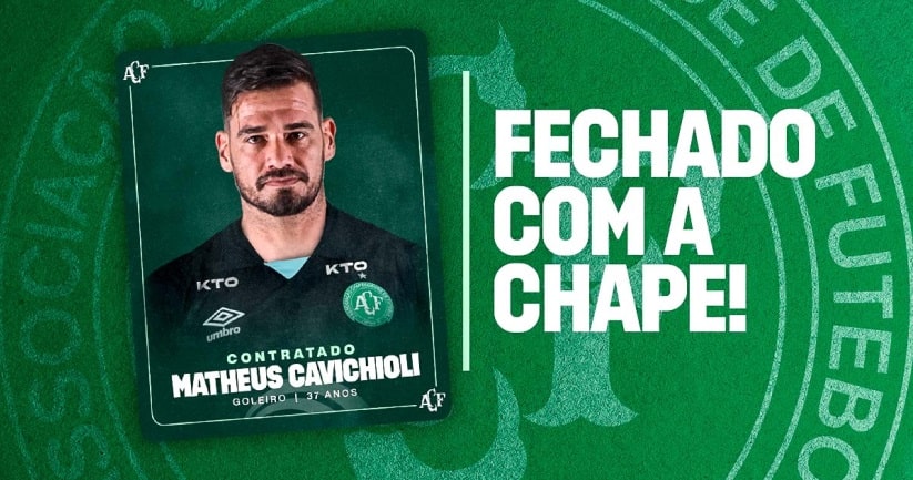 Futebol: Matheus Cavichioli é o novo reforço da Chape