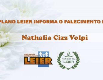 Plano Leier informa o falecimento de Nathalia Cizz Volpi