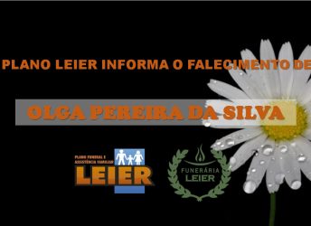 Plano Leier informa o falecimento de OLGA PEREIRA DA SILVA